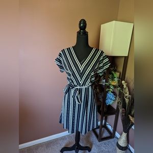 Nautical V-neck Dress